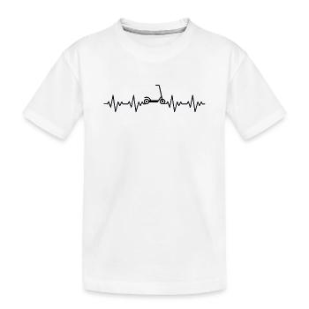 Trottinette Trottinette ECG Battement cardiaque Fréquence cardiaque - T-shirt bio Premium Enfant - blanc - Devant