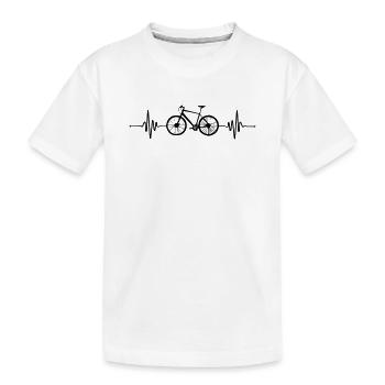 Heartbeat Beat Bike - Kids' Premium Organic T-Shirt - white - Front
