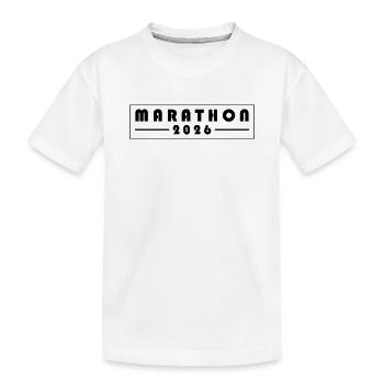 Marathon 2026 - Kinder Premium Bio T-Shirt - Weiß - Vorne