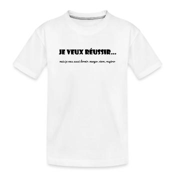 QUOTE. MESSAGE. HUMOR. FUNNY QUOTES - Kids' Premium Organic T-Shirt - white - Front