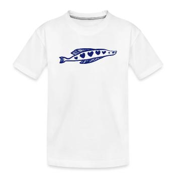 POISSON CŒUR - T-shirt bio Premium Enfant - blanc - Devant