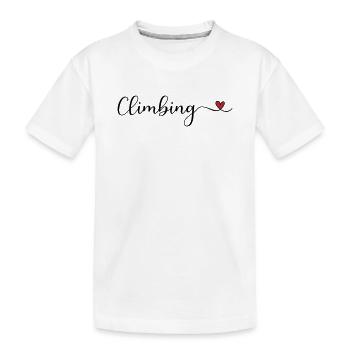 Climbing with a heart - Kids' Premium Organic T-Shirt - white - Front