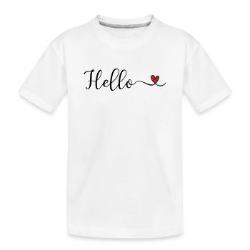 Bonjour Typographie du cœur - T-shirt bio Premium Enfant - blanc - Devant