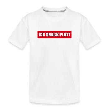 Sticker: Ick snack platt - Kinder Premium Bio T-Shirt - Weiß - Vorne
