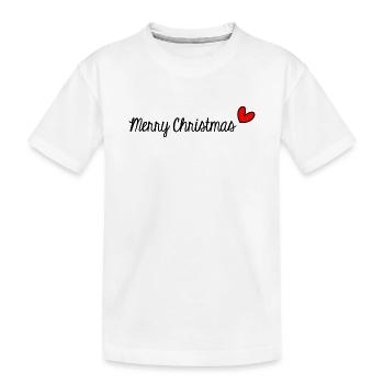 FROHE WEIHNACHTEN. WEIHNACHTEN. FROHE WEIHNACHTEN. NEUJAHRSTAG. - Kinder Premium Bio T-Shirt - Weiß - Vorne