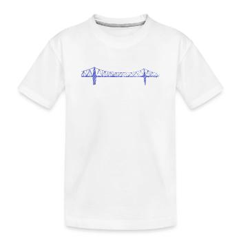Rendsburger Hochbrücke – Urban Scribble Art Design - Kinder Premium Bio T-Shirt - Weiß - Vorne