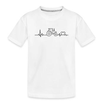Fréquence cardiaque ECG de pouls de tracteur - T-shirt bio Premium Enfant - blanc - Devant