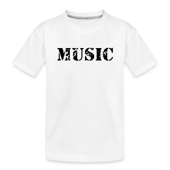 Music als Stempel Druck - Kinder Premium Bio T-Shirt - Weiß - Vorne