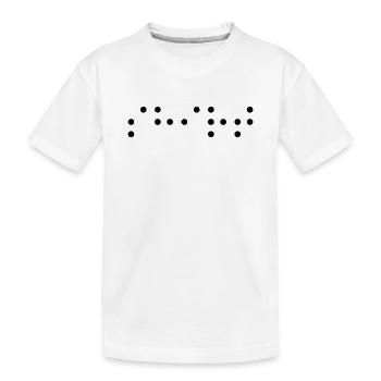 braille shirt - Kids' Premium Organic T-Shirt - white - Front