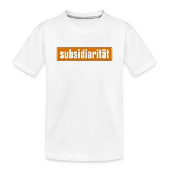 Abstrakte Farbexplosion auf Leinwand - Kinder Premium Bio T-Shirt - Weiß - Vorne