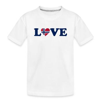 Amour - Drapeau de la Norvège - Norvège - Norvège - T-shirt bio Premium Enfant - blanc - Devant