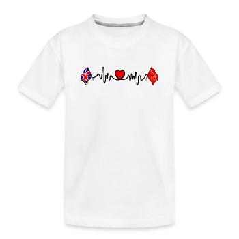 East Sussex flag + British flag with heartbeat - Kids' Premium Organic T-Shirt - white - Front