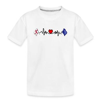 Tyne and Wear + drapeau anglais avec battement de cœur - T-shirt bio Premium Enfant - blanc - Devant