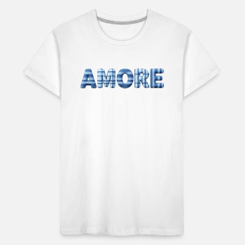 Amore Eisblau Schriftzug Patchwork Trend Kids' Premium Organic T-Shirt