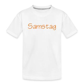 Samstag - Kinder Premium Bio T-Shirt - Weiß - Vorne