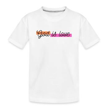 Gott ist Liebe - Kinder Premium Bio T-Shirt - Weiß - Vorne