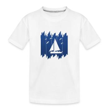 Segeln - Kinder Premium Bio T-Shirt - Weiß - Vorne