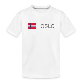 Drapeau de la Norvège - Oslo - Norvège - Norvège - T-shirt bio Premium Enfant - blanc - Devant
