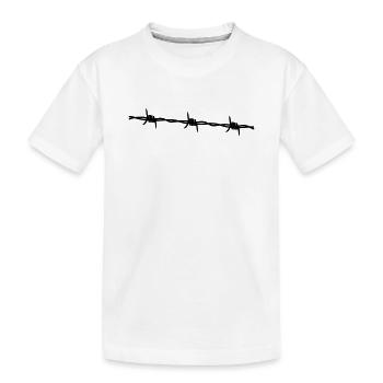 Stacheldraht Motiv – Freiheit & Abwehr im Politik - Kinder Premium Bio T-Shirt - Weiß - Vorne