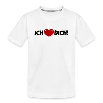 Je t’aime cœur Preuve d’amour - T-shirt bio Premium Enfant - blanc - Devant