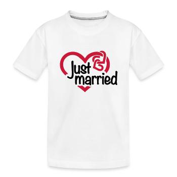 Just married - Kids' Premium Organic T-Shirt - white - Front