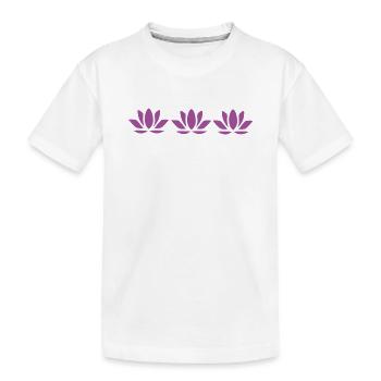 Fleur de lotus Fleur de lotus Fleur de lotus Fleur de violette Fleur de yoga - T-shirt bio Premium Enfant - blanc - Devant