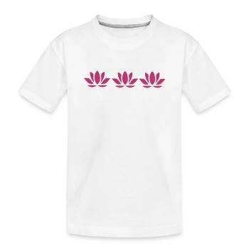 Fleur de lotus Fleur de lotus Fleur de lotus Fleur de violette Fleur de yoga - T-shirt bio Premium Enfant - blanc - Devant