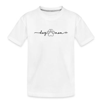 Dog mom with heart paw dog mom - Kids' Premium Organic T-Shirt - white - Front