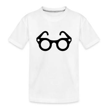 hipster brille - Kinder Premium Bio T-Shirt - Weiß - Vorne