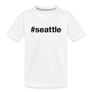SEATTLE Hashtag Grunge - Kids' Premium Organic T-Shirt - white - Front