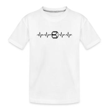 Pédale de vélo, VTT, ECG de patte, battement de cœur - T-shirt bio Premium Enfant - blanc - Devant