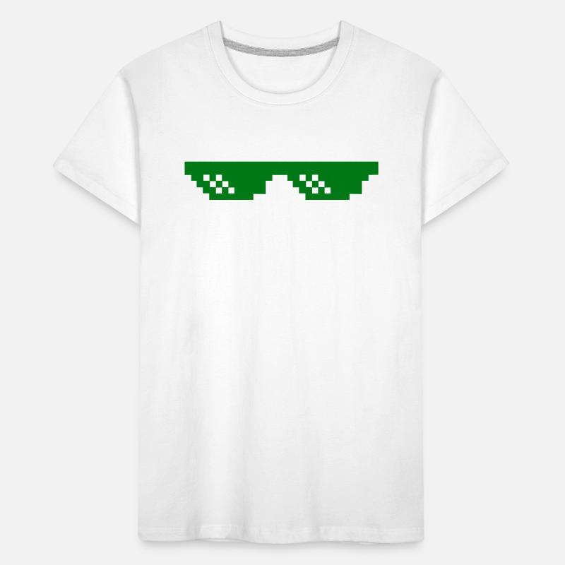 Green pixel pattern with contrast blocks Kids' Premium Organic T-Shirt