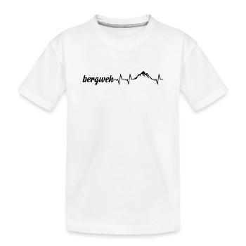 Bergweh Pulsschlag Berge - Exklusiv - Kinder Premium Bio T-Shirt - Weiß - Vorne