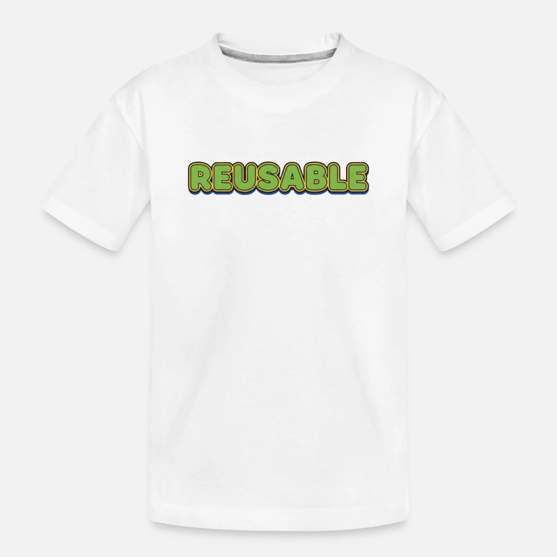 Wiederverwendbar Bubble Schriftzug - Kinder Premium Bio T-Shirt - Weiß