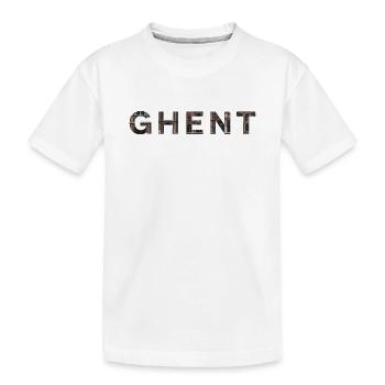 GHENT – Gothic Brick Typography - Kids' Premium Organic T-Shirt - white - Front