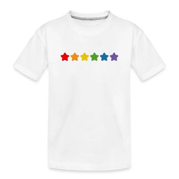 Regenbogen Sternchen LGBT lgbtqi queer - Kinder Premium Bio T-Shirt - Weiß - Vorne