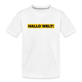 Hallo Welt! - Kinder Premium Bio T-Shirt - Weiß - Vorne
