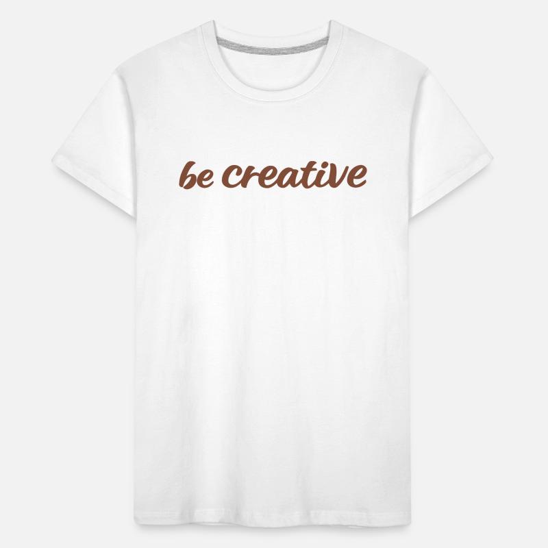 Be Creative Script Marron T-shirt bio Premium Enfant