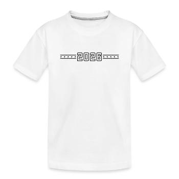 2026 College Schrift - Kinder Premium Bio T-Shirt - Weiß - Vorne