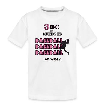 Baseball Was Sonst Spiel Baseballerspielerin Spiel - Kinder Premium Bio T-Shirt - Weiß - Vorne