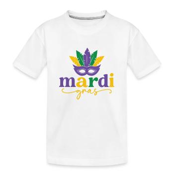 Mardi Gras Maske - Kinder Premium Bio T-Shirt - Weiß - Vorne