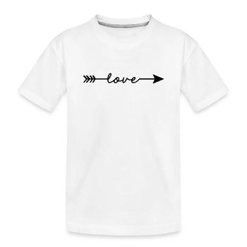 love Pfeil Trend Geschenk Liebe verliebt - Kinder Premium Bio T-Shirt - Weiß - Vorne