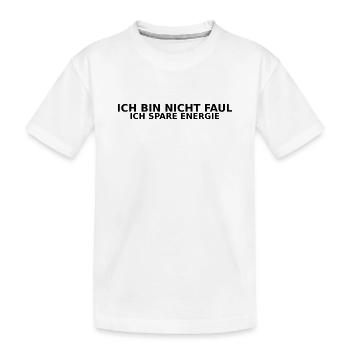 Je ne suis pas paresseux, j’économise de l’énergie - T-shirt bio Premium Enfant - blanc - Devant