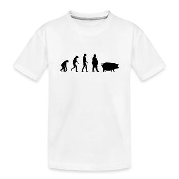 Evolution vom Affe zum Mensch zum Schwein - Kinder Premium Bio T-Shirt - Weiß - Vorne