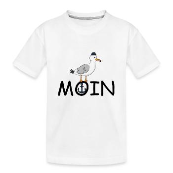 Möwe Moin - Kinder Premium Bio T-Shirt - Weiß - Vorne