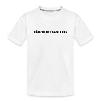 Härzbluetbaslerin Kanton Basel - Kinder Premium Bio T-Shirt - Weiß - Vorne