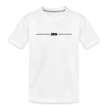 2026 - Jahr - Linie - Jahreswechsel - Kinder Premium Bio T-Shirt - Weiß - Vorne