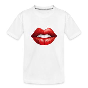 Les lèvres rouges sont faites pour être embrassées - T-shirt bio Premium Enfant - blanc - Devant