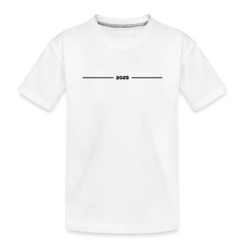 2025 - Year - Line - New Year - Kids' Premium Organic T-Shirt - white - Front