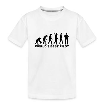 Pilot - Kinder Premium Bio T-Shirt - Weiß - Vorne